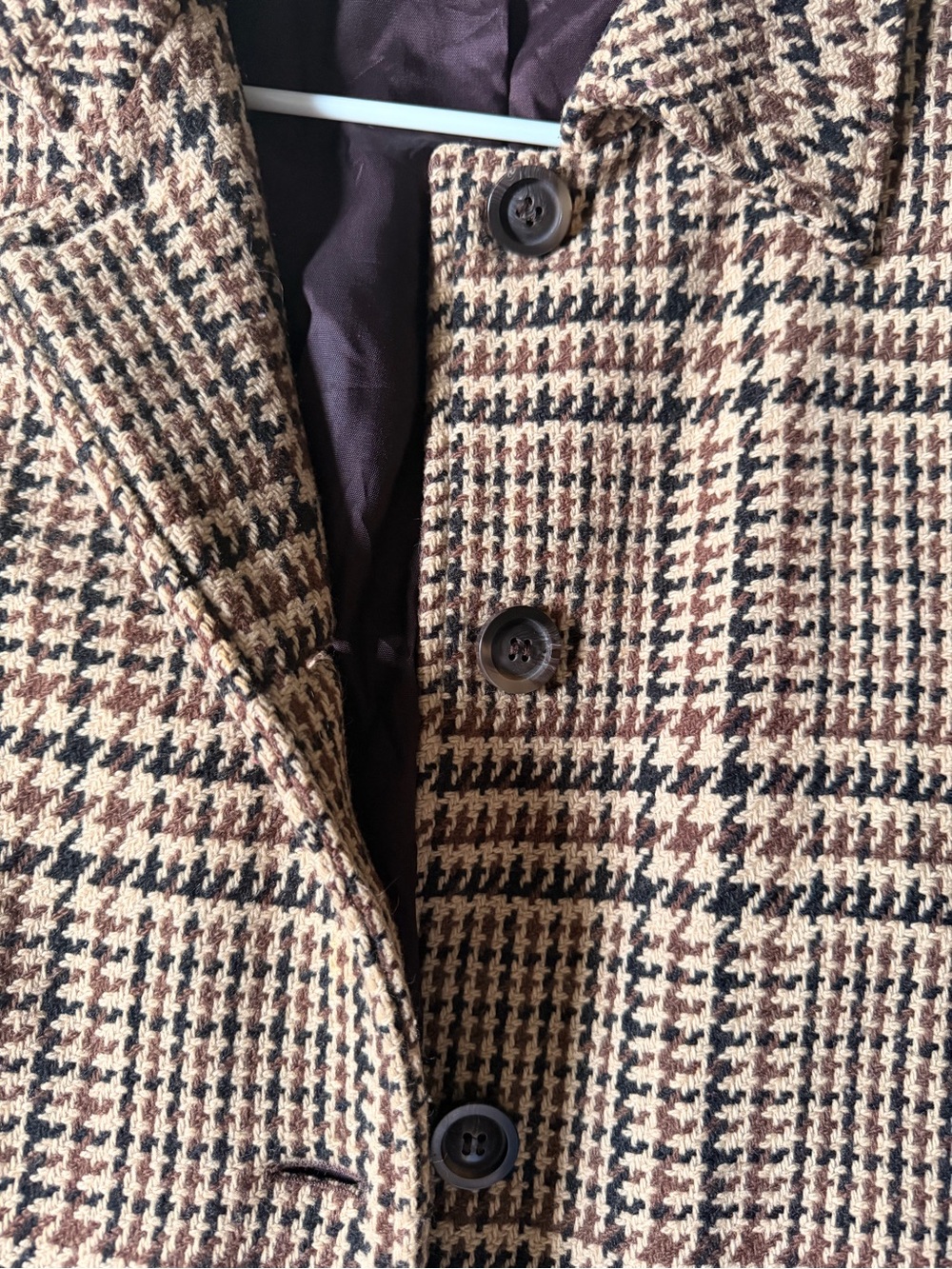 Woven houndstooth trench coat - Picture 2 of 6
